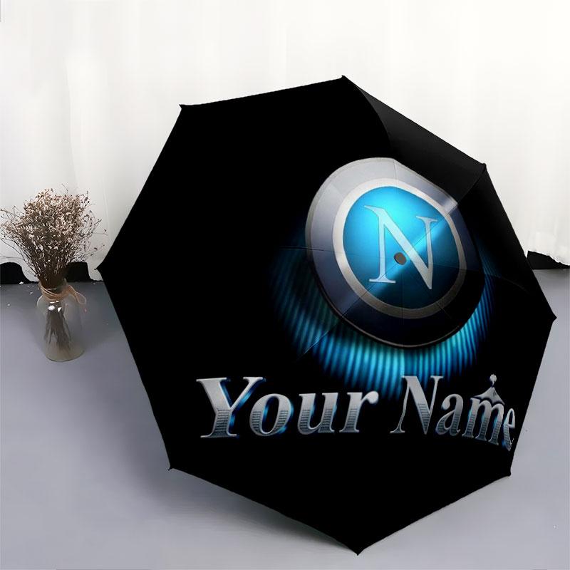 1 PC Automatic Folding Umbrella - SSC Napoli Custom Name Pattern, Portable & Foldable Design with 8 Ribs, Christmas Birthday Gifts