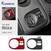 For Seat Ibiza 6j 2009 2010 2011 2012 2013 2014 Real Soft Carbon Fiber Sticker LHD RHD Car Headlight Switch Frame Interior Trim