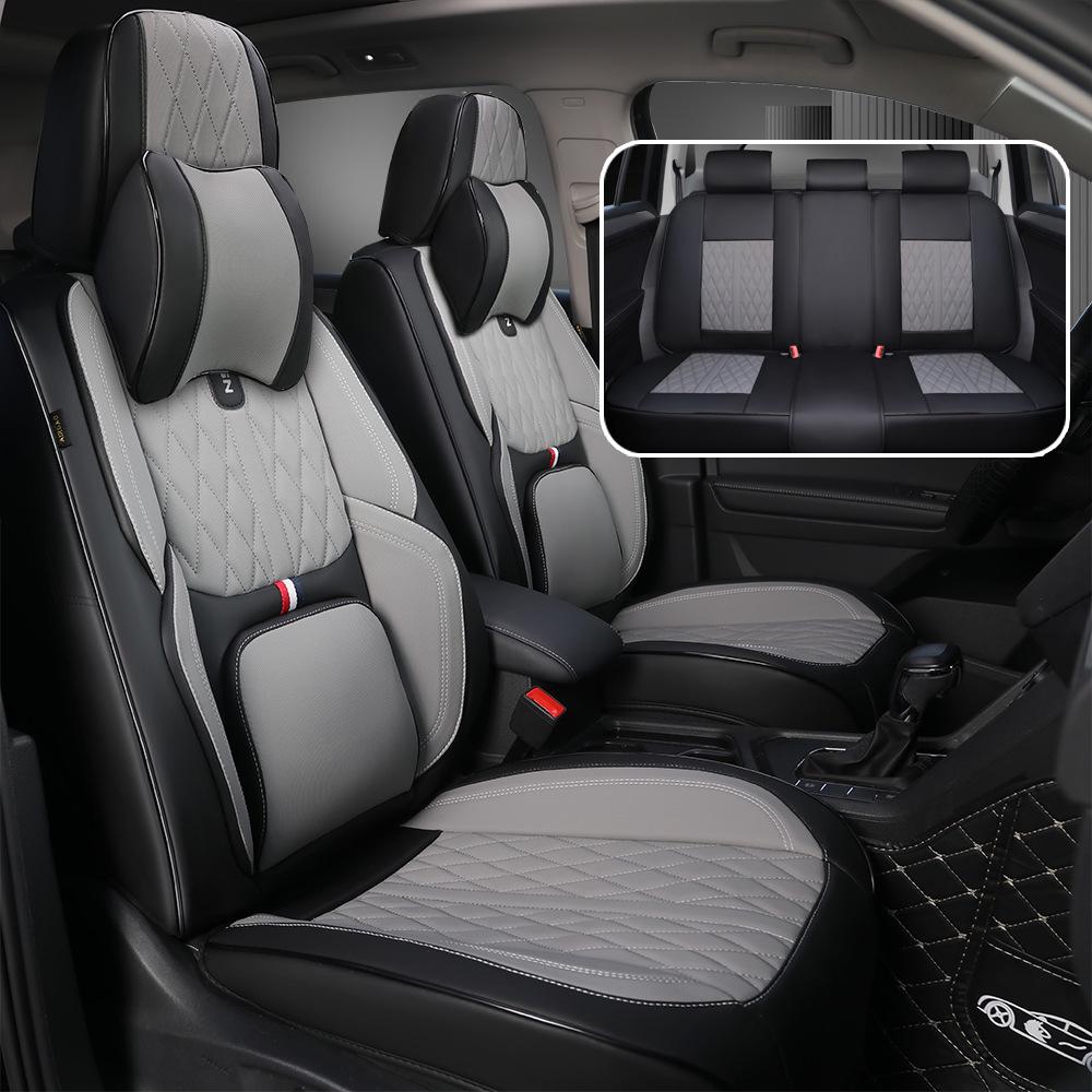 Universal Nappa Leather Car Seat Cushion Set: All-Season, Full Surround, Five-Seat Cover