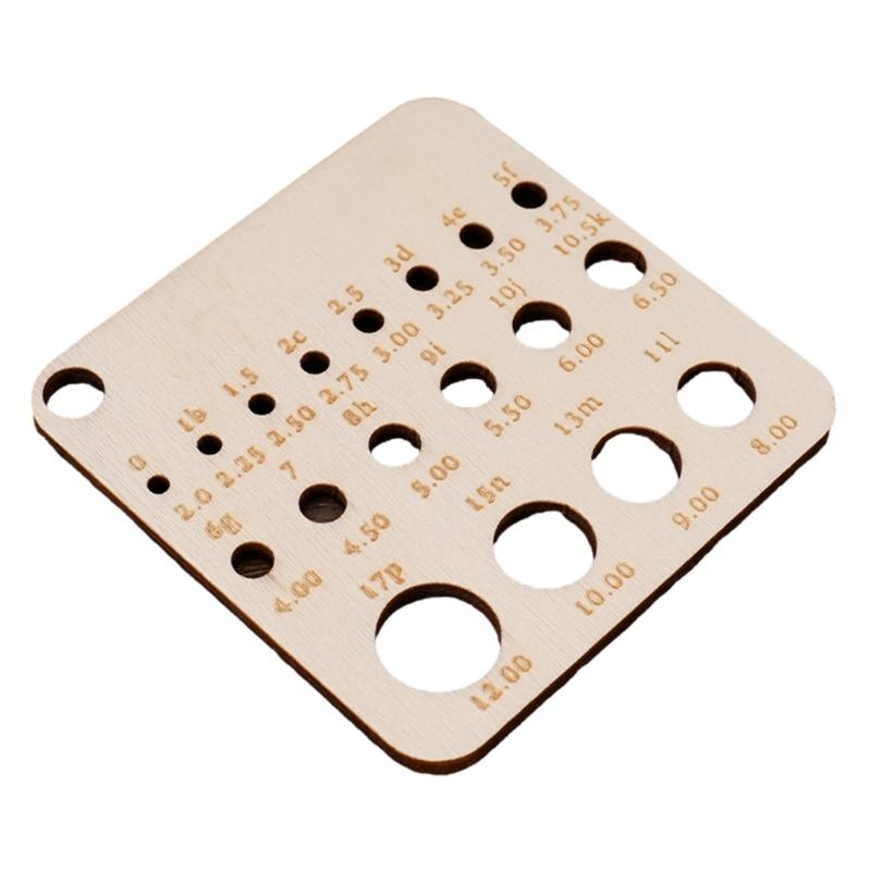 Dřevěná měrka na pletací jehlice Měrka na pletení Pletací nástroj Tkací měřicí nástroj Pletařské pravítko Háčkovací doplňky