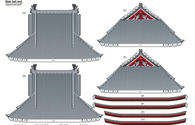 3D Assembly Model Paper Craft World Historical Buildings Temple Phoenix (Byodoin Hall)