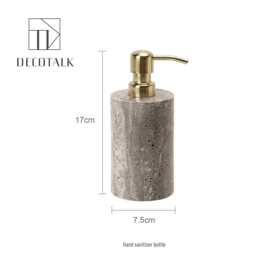 Set da Bagno Travertino Grigio Argento Wabi-Sabi: Vassoio e Decorazione per Lavabo.