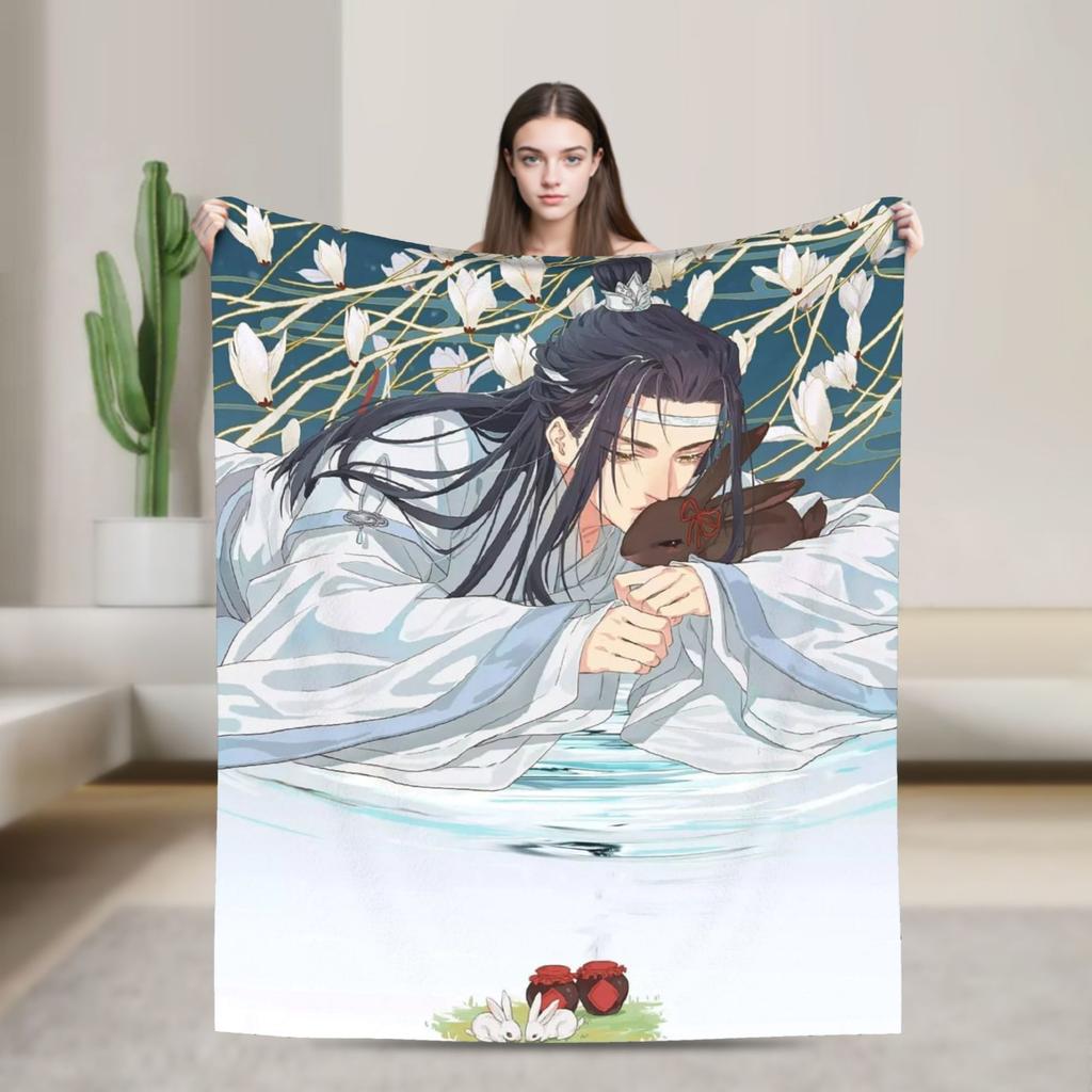 the Untamed Blanket Cute Rabbits Flannel Funny Soft Throw Blanket for Chair Covering Sofa Spring/Autumn