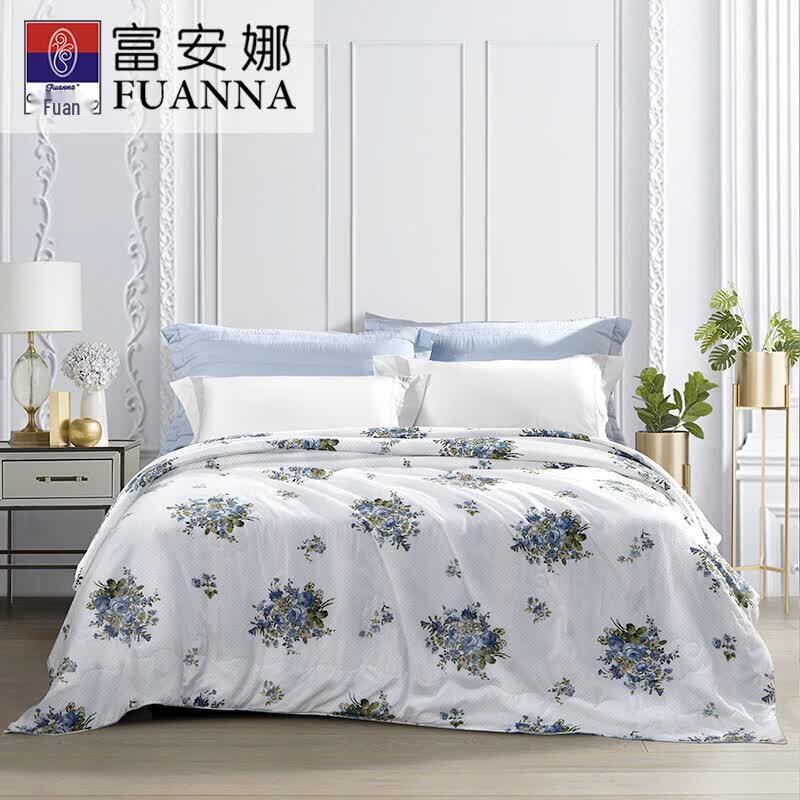 FUANNA Washable Pure Cotton Tussah Silk Summer Quilt