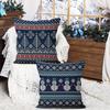 Winter Snowflake Pillowcase 45X45 Pillowcase Navy Blue Christmas Decorations Snowman Throw Pillowcase Cushion Outdoor Courtyard