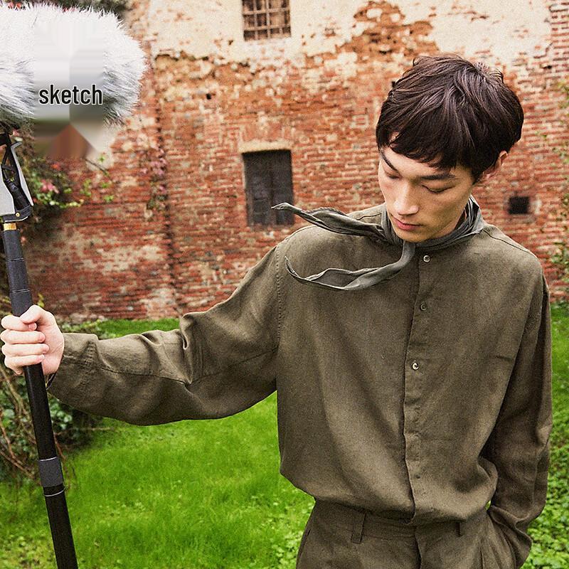 

Мужская рубашка CROQUIS 2026 Весна, длинный рукав, H-силуэт M