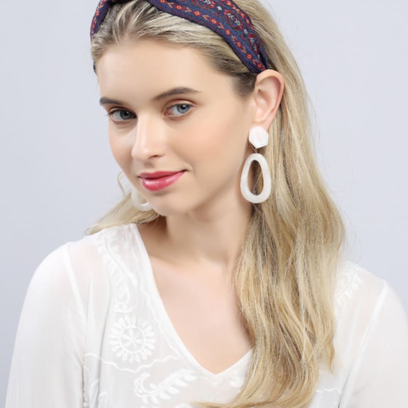 LALA Bohemian Imported Hairband - D Navy