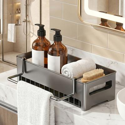 Space Saving Detachable Sink Storage Rack Multi Functional Sponge Holder Drain Rack Storage Tray Tray for Kitchen Bathroom Sink