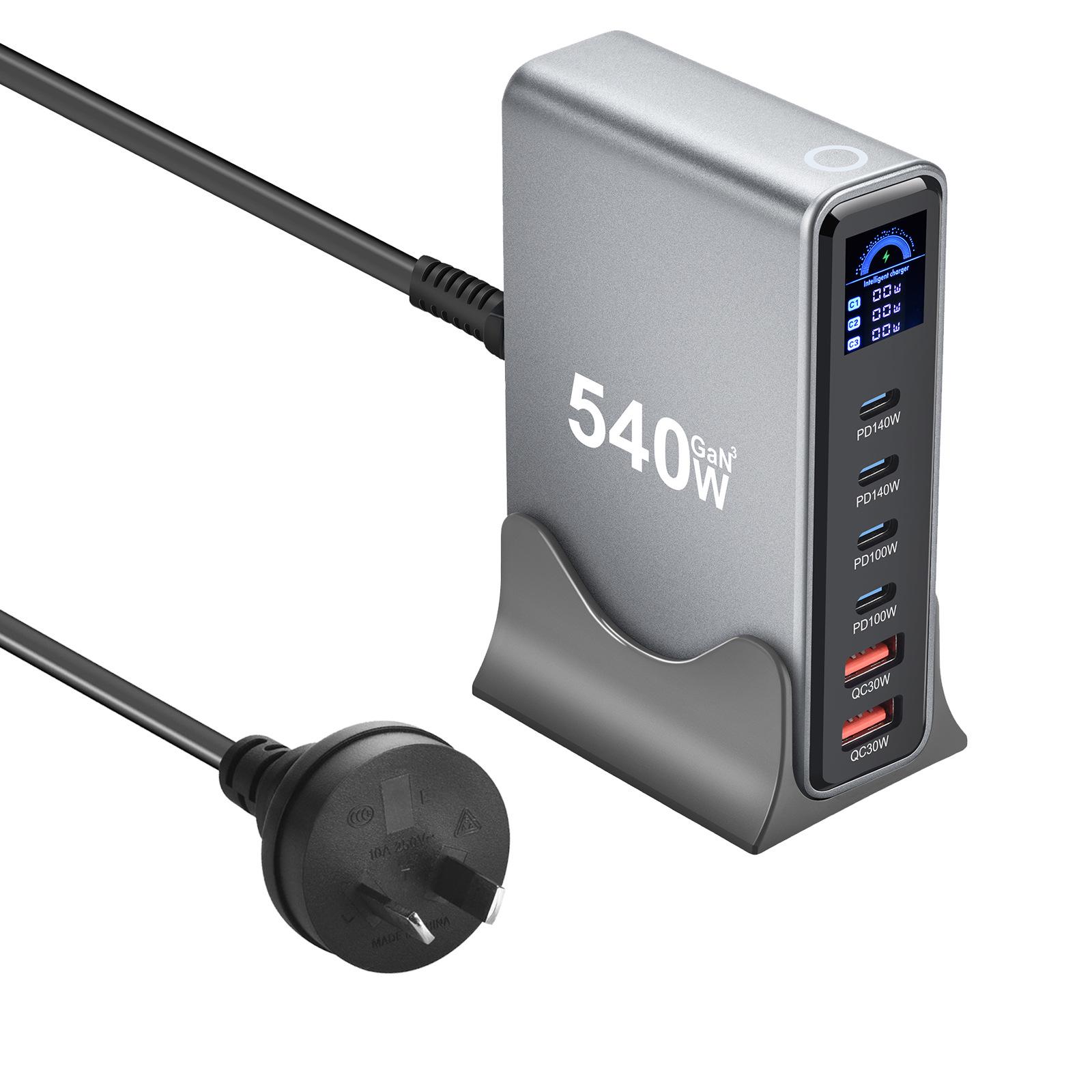 

Gallium Nitride Multi-Port Desktop Charger with 670W Digital Display and LCD Screen