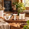 3 Pcs Retro Decorative Wooden Board Coffee Cup Home Decoration Coffee Bar Accessories