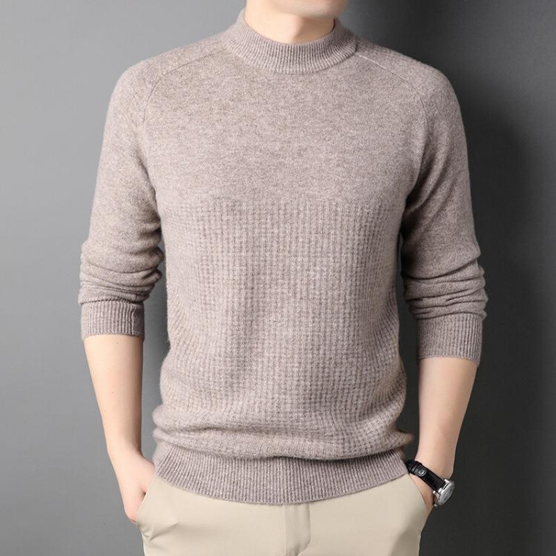 

Осенне-зимний мужской свитер с полувысоким воротником, светящаяся рубашка, новый мужской свитер Tide 190 верблюд