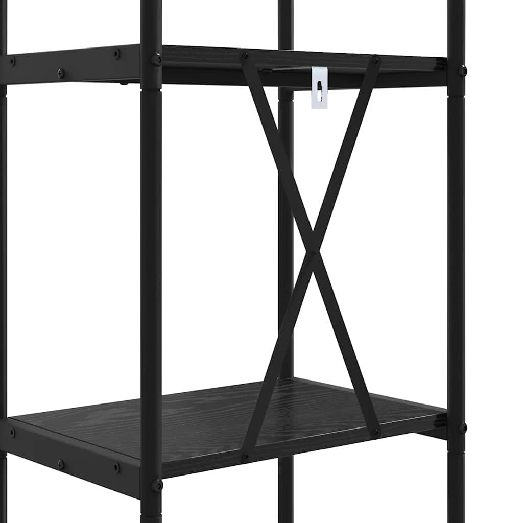 Bookshelf Black Oak Effect 40 X 30 X 109 Cm Engineered Wood