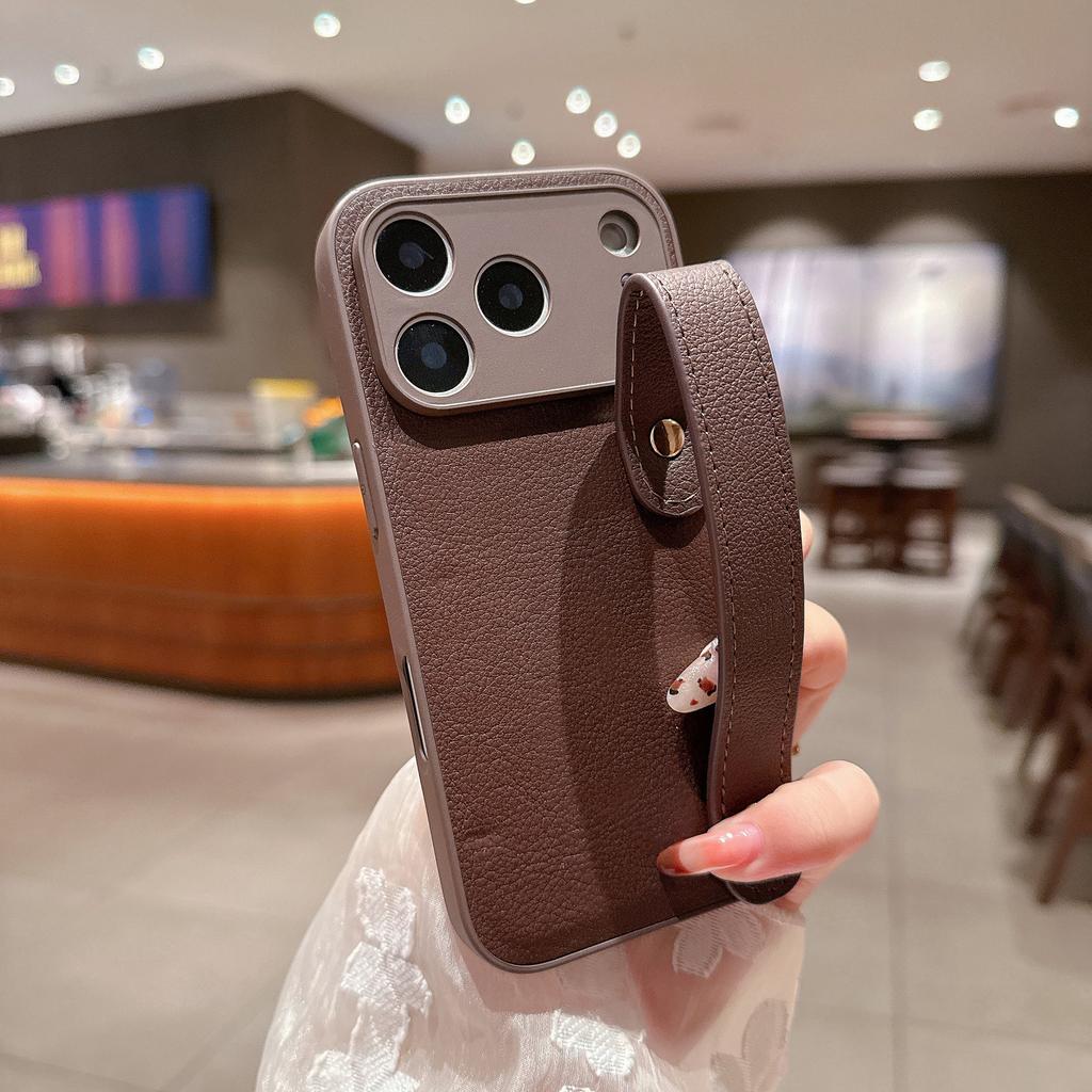 Wristband for Apple, IPhone 17promax, Plain Leather Phone Case, New Model for Apple, All Inclusive for Autumn/winter 2016