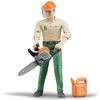 Figurine Bûcheron - BRUDER - Articulée - Accessoires Forestiers - 10,7 Cm