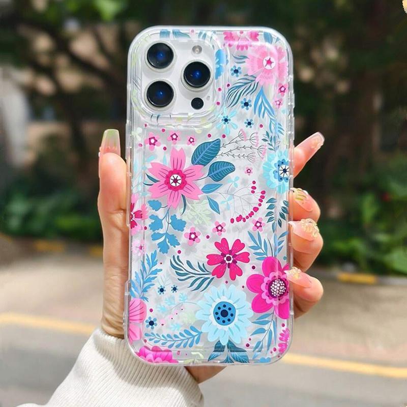 Colorful Floral Transparent Phone Case for  Mi 11 Lite 5G NE 14 13T 13 12T 12 Poco F5 X5 X3 X6 Pro Shockproof TPU Cover