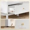 Fluted Dresser, 6 Drawer Chest of Drawers for Bedroom, Living Room, Hallway, Closet, White