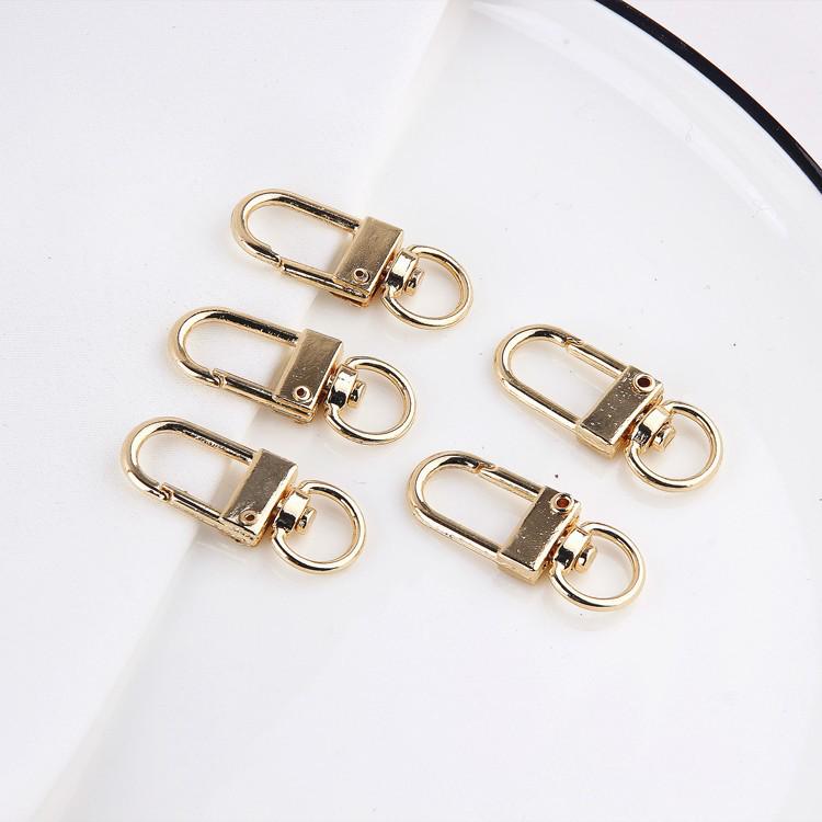 DIY Handmade U-Shaped K Gold & White K Jewelry Keychain Pendant