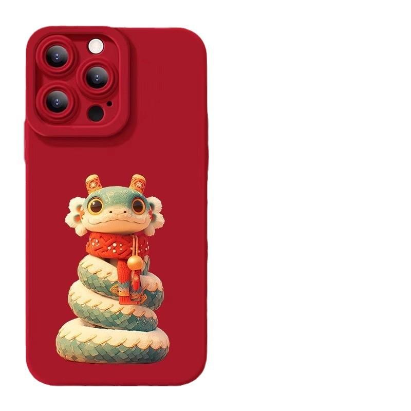 

Год Змеи Подходит для Apple 16/15 Plus Матовый 14 Силиконовый 13mini Чехол 12promax Чехол для телефона Apple 6G/6S