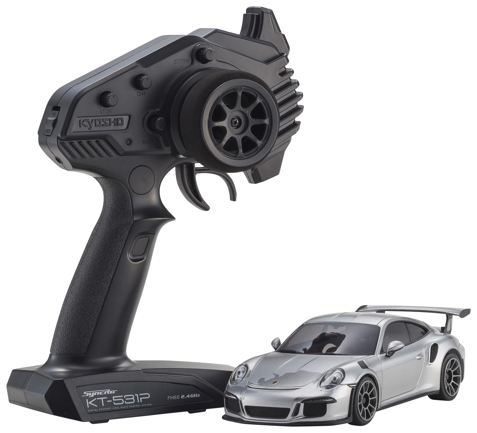 

Kyosho MR04 RWD Porsche 911 GT3 RS Серебристый Электрическое Радиоуправление 32358S r/s