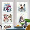 Multicolor Christmas Electrostatic Stickers Santa Clause Reindeer Cartoon Shopwindow Decals DIY Party Supplies Xmas Tree Sticker