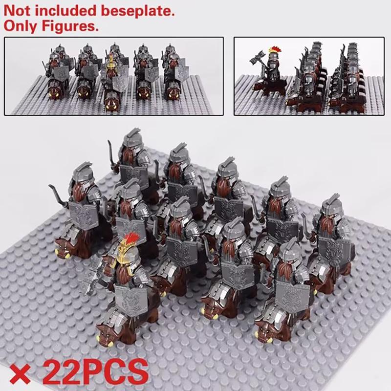 Medieval Dwarf Wild Boar Chariot Army Figures Set Mini Lord Building Blocks Bricks Toy