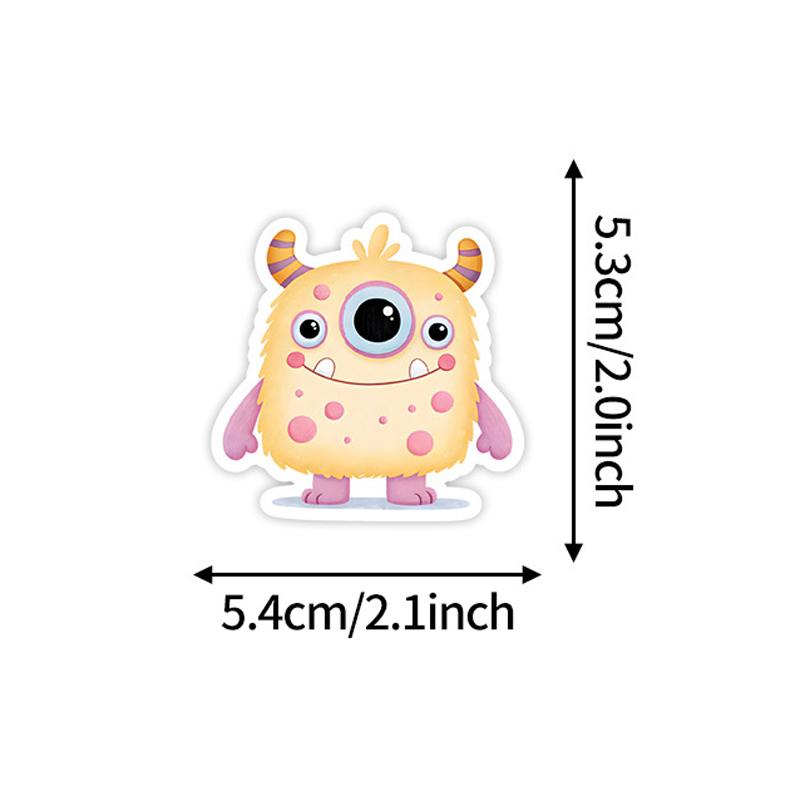 50PCS Cartoon Big-eyed Animals Monster Stickers Child DIY Luggage Journal Skateboard Diary Helmet  Skateboard Decoration Decals
