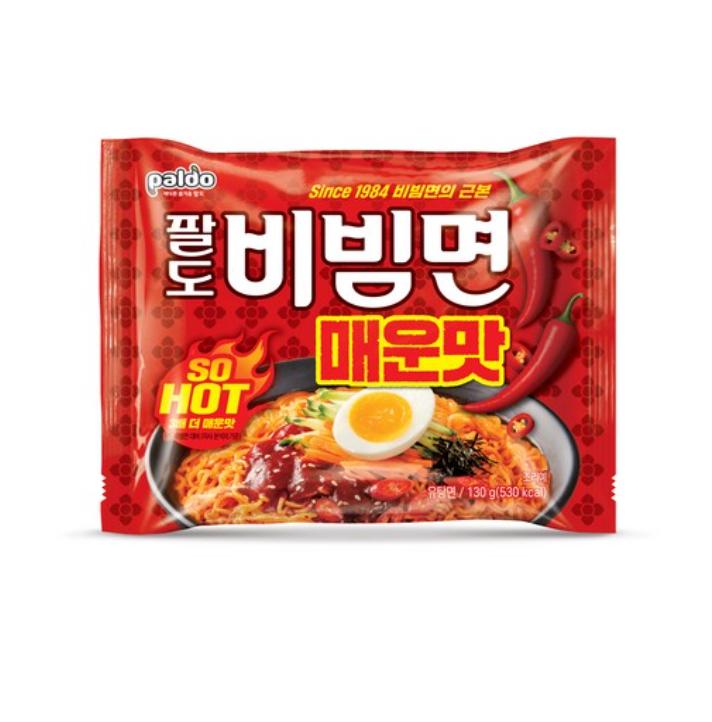 Paldo Bibim Noodles Spicy 5 Packs (130g Each) – Korean Cold Noodles