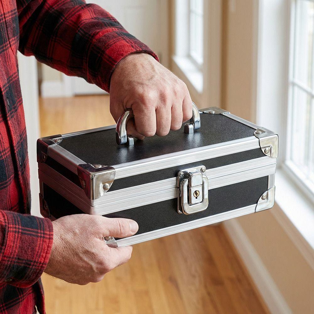Lockable Design Multi Functional Tool Case Shock Resistant Drop-Resistant Metal Briefcase Wear Resistant with Locking Key