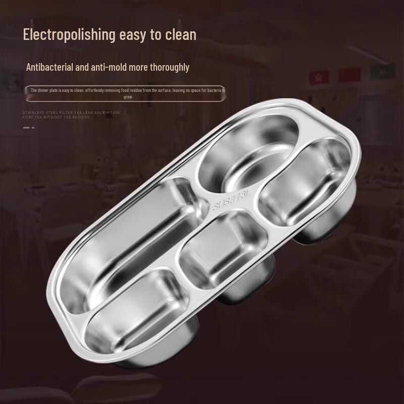 Children's 316 Stainless Steel 4-Compartment Dinner Plate Set