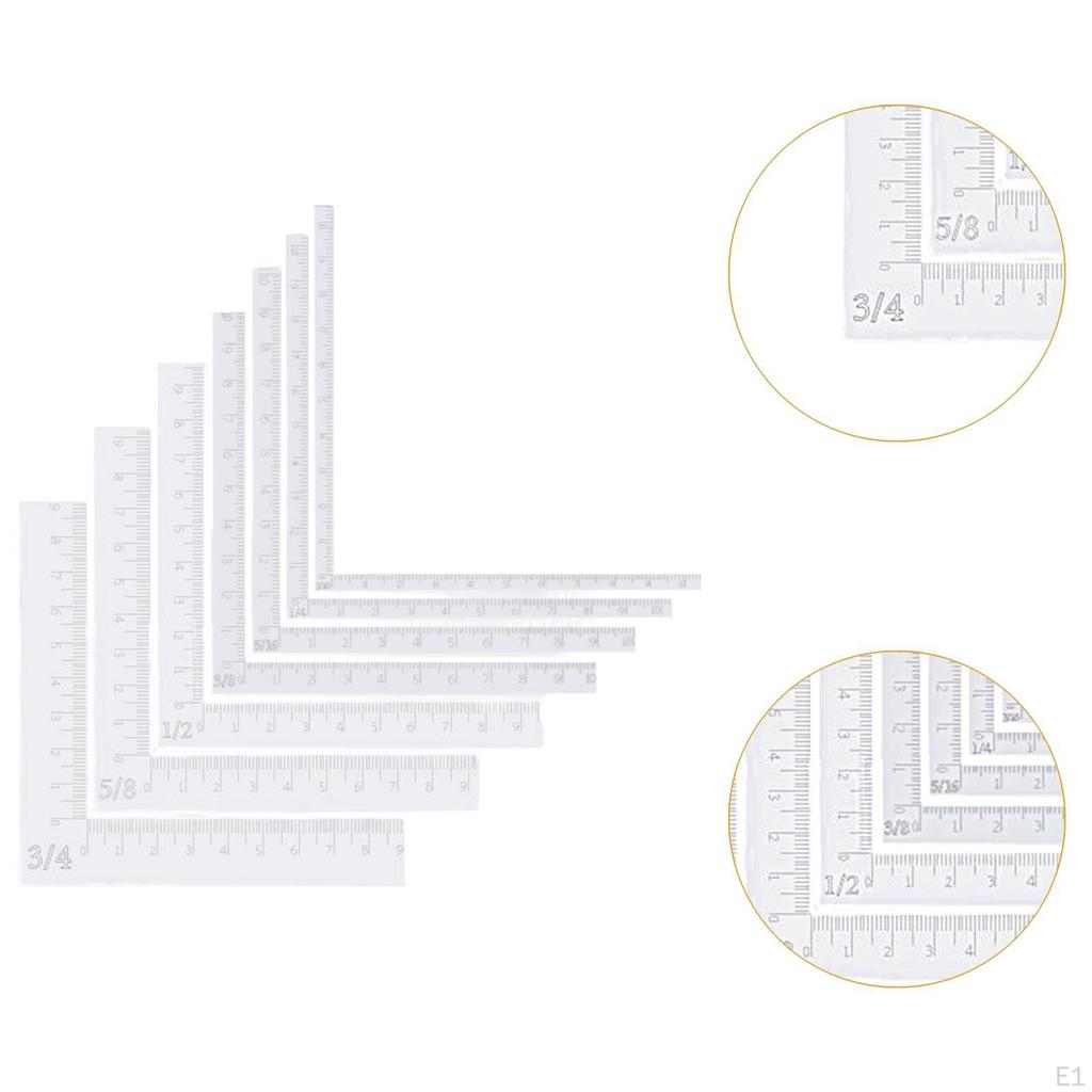7 Pieces Positioning Corner Tools Craft Supplies Transparent Graduated Precision 90