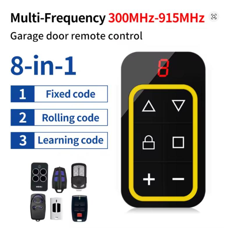 8-Ch Rechargeable Gate Remote Cloner Multi-Frequency 310-915MHz Type-C Universal Duplicator