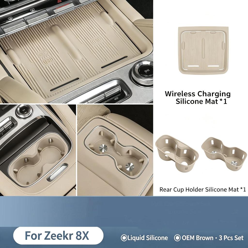 FOR ZEEKR 8X Wireless Charging Pad, Central Control Panel Pad, Interior Anti Slip Pad, Protective Silicone Pad Accessories