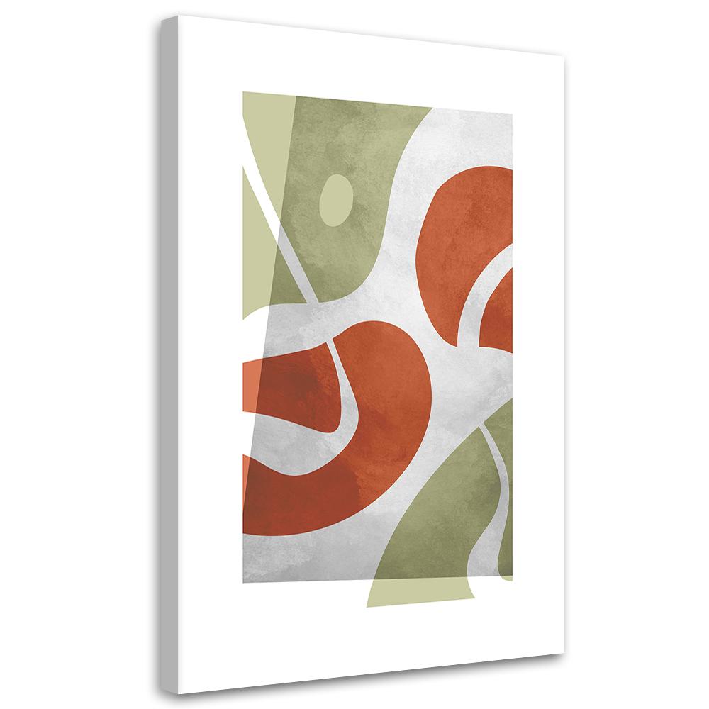 Impressão em tela, Formas boho abstratas 40x60 verde