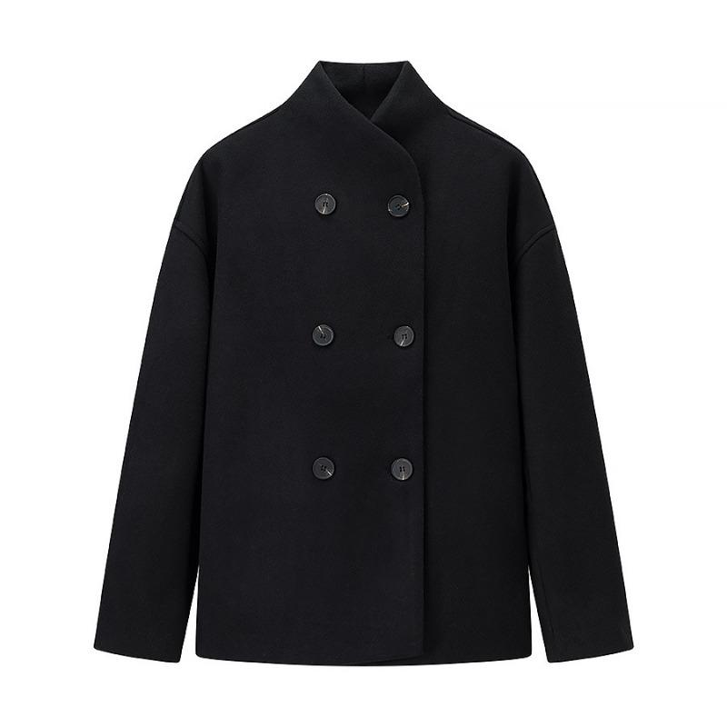 

DAFIFY Жіночі модні повсякденні одноколірні куртки та пальто з довгим рукавом і вирізом із принтом осінь-зима L чорний