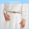 Casual Pu Womens Leather Belt With Woven Pattern And Alloy Buckle Daily For