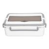 Electric Lunch Box Gray White Double Handles Water Free Pluggable 2 Grid Low Noise Heating Lunch