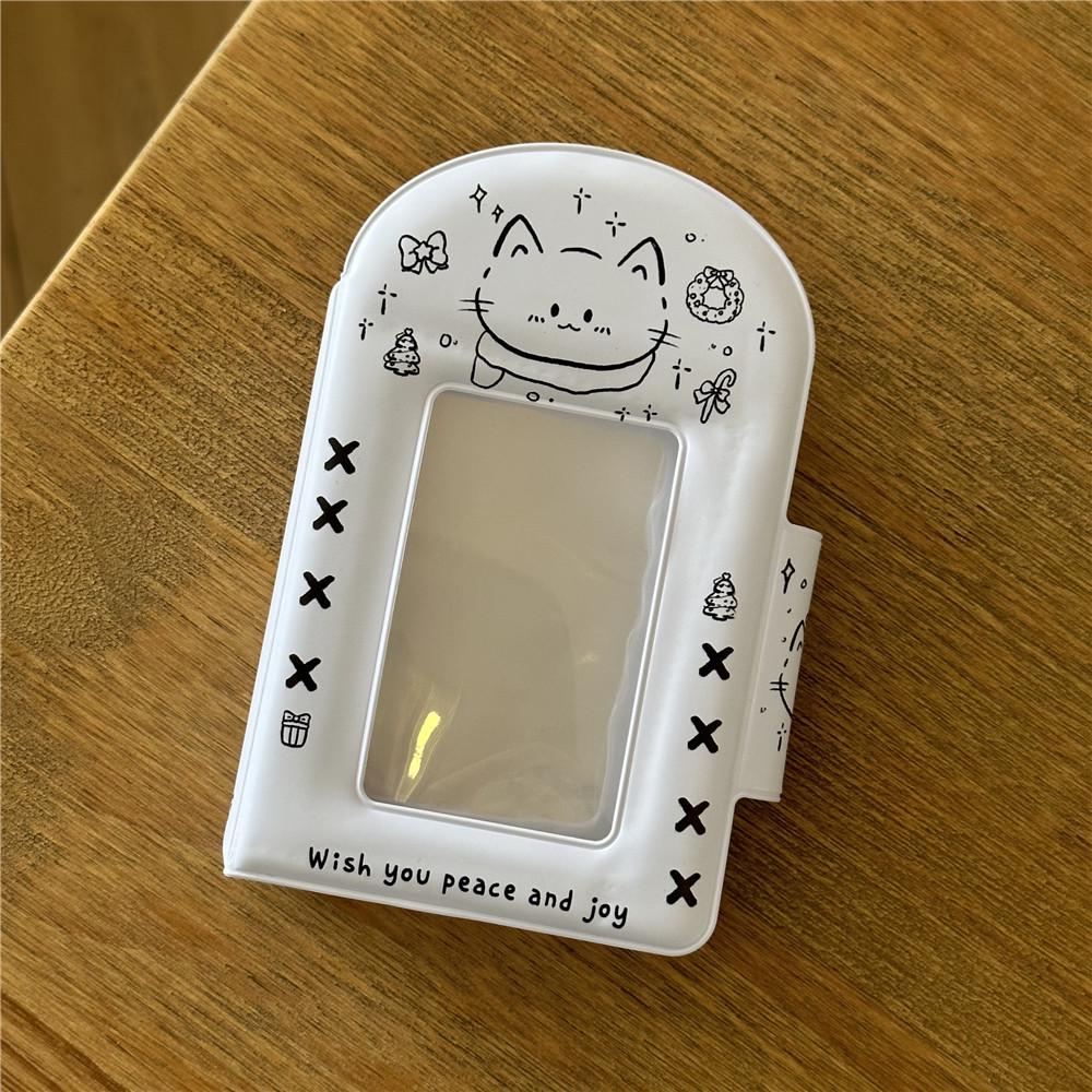 Cute Pixel Kitten 3-Inch Polaroid Card Album with Snap Button