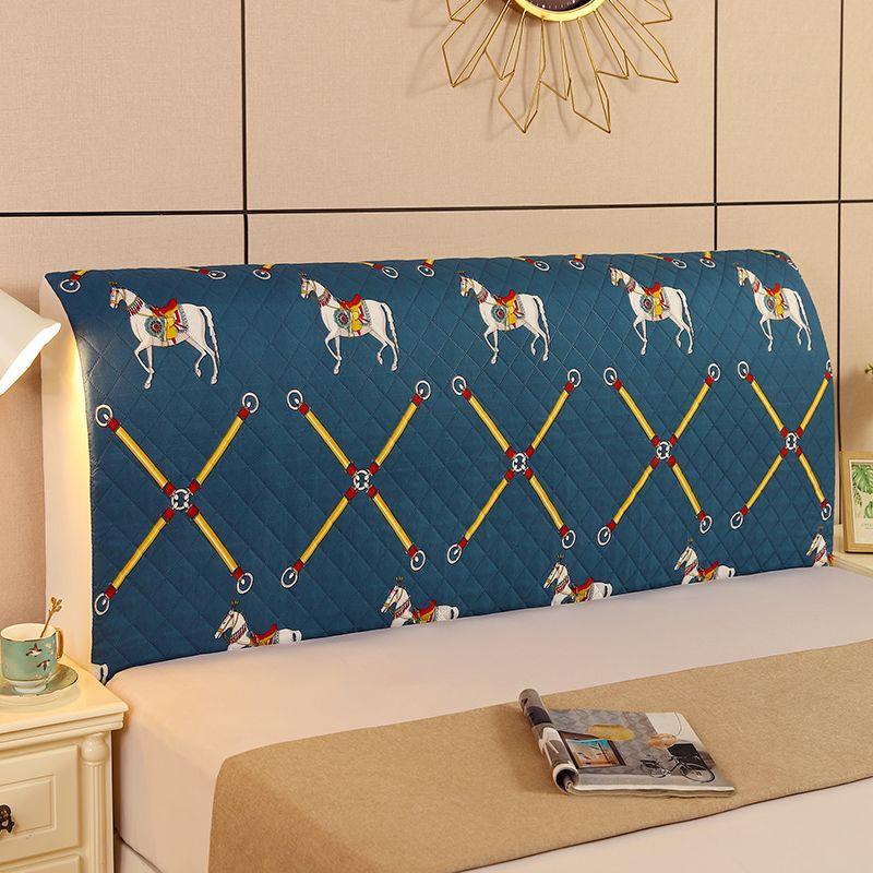 

Пасторальная Ткань Всевключающий Прикроватный Чехол Утолщенный Скандинавский Чехол для Изголовья Универсальный Защитный Чехол Мягкий Эластичный Стеганый Пылезащитный Чехол Emma-Blue 1.0 M