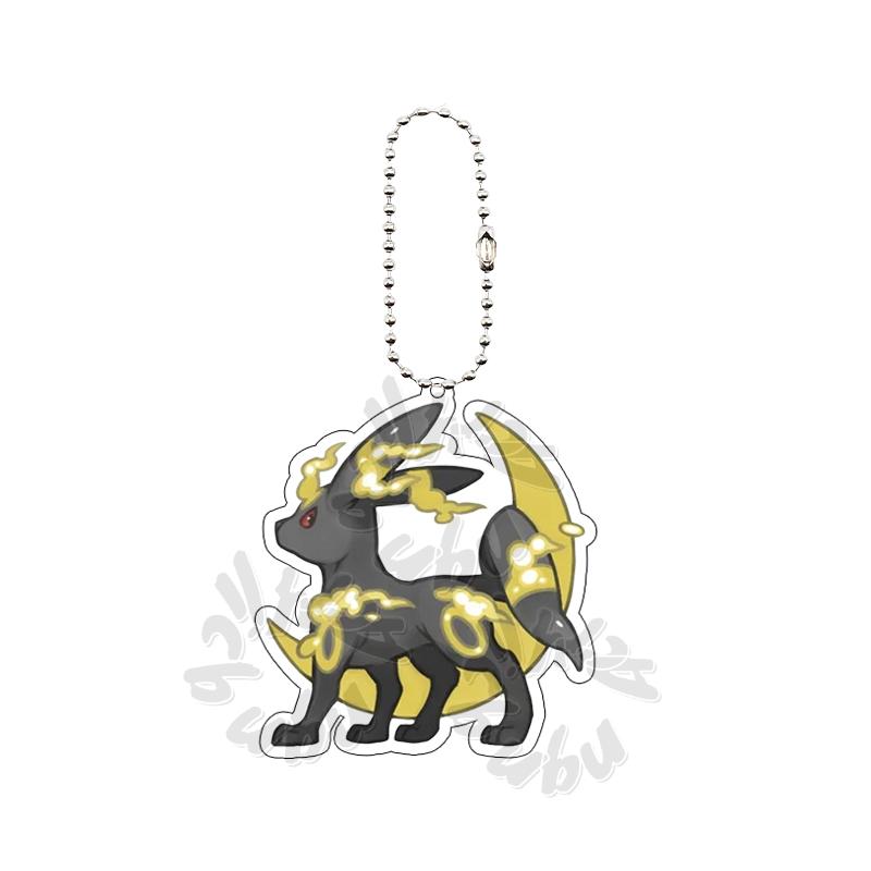 Cartoon MEW  Eevee POCKET Acrylic Keychain Students Anime Kawaii Key Ring Backpack Jewelry Charm Ornament Gifts for Friends Toy