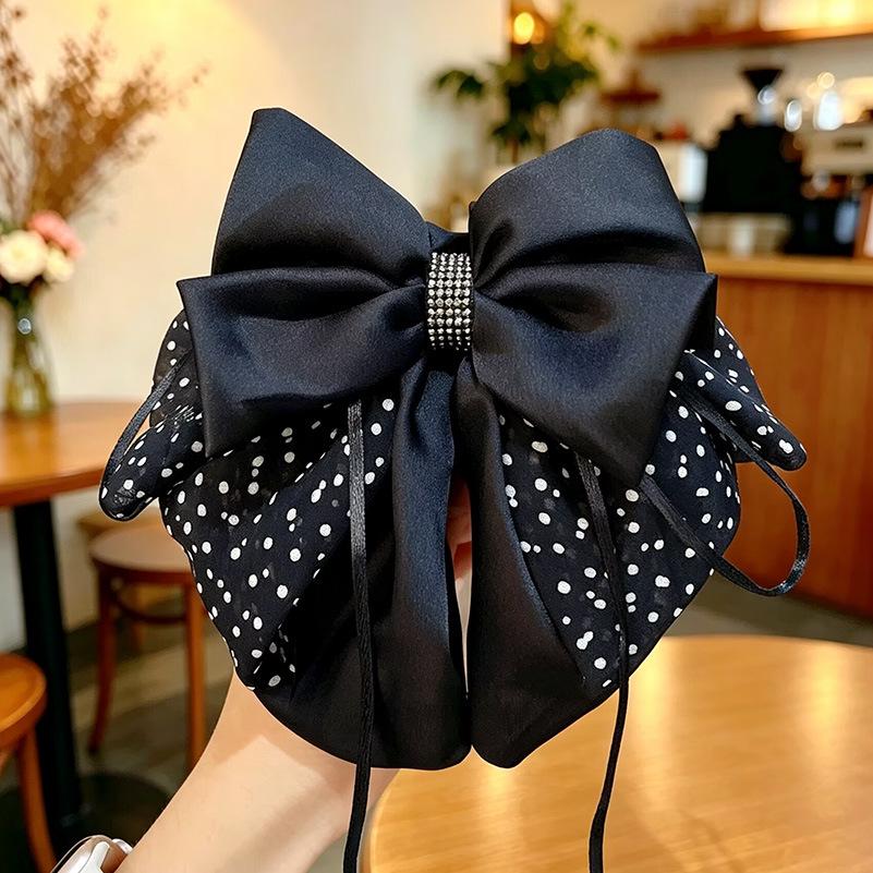 Handmade Chiffon Floral Bow Ponytail Clip for Voluminous Hair
