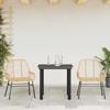 VidaXL 3pcs Garden Dining Set Brown Wicker Glass 3334541