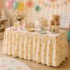 Pastoral Floral Fruit Print Table Skirt Dustproof Party Decoration for Birthday Home Cabinet Cover 140cm 180cm 210cm 275cm