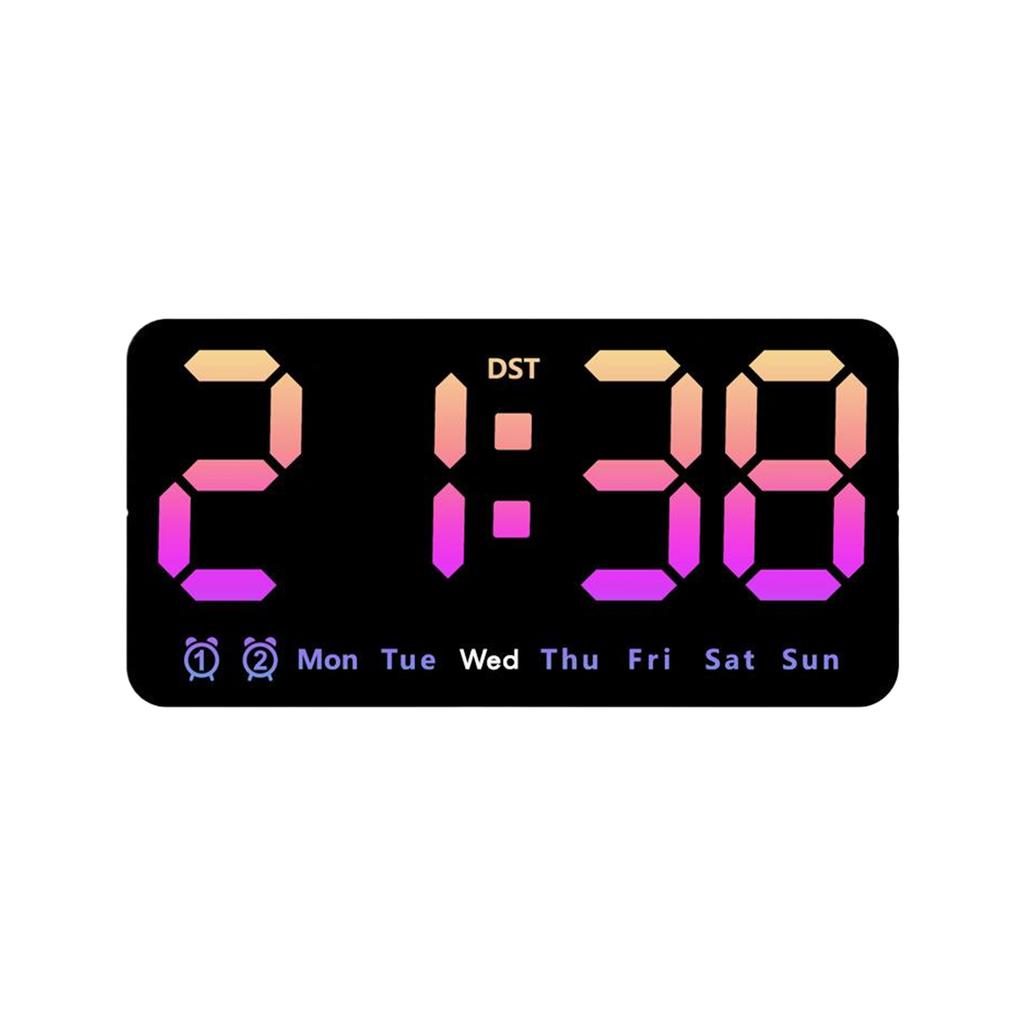 Desktop Clock With LED Numbers And Dual Alarm For Office 7. Display Time