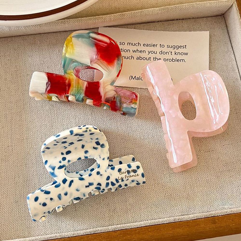 Vintage French Hair Claw Clip Small Elegant Ponytail Holder Sweet Acetate Half-Updo Hairpin for Women