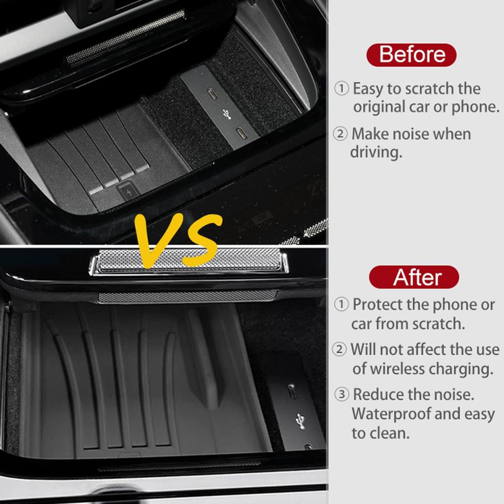 Center Console Silicone Protective Pad Set for Porsche Cayenne 2024 Storage and Phone Charging Custom Porsche Waterproof Protective Easy To Keeps Your