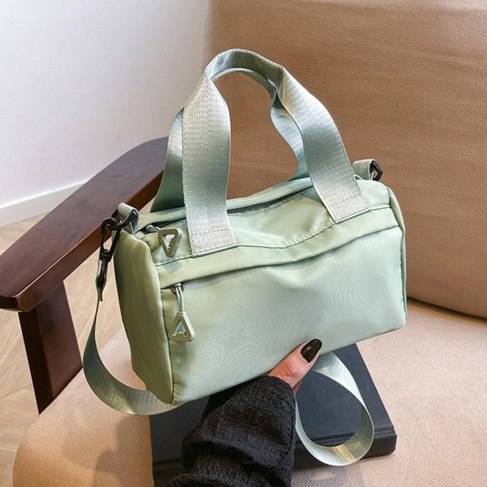Multi-Purpose Canvas Crossbody Bag Zipper Small Square Bag Fashion Nylon Shoulder Bag  Student