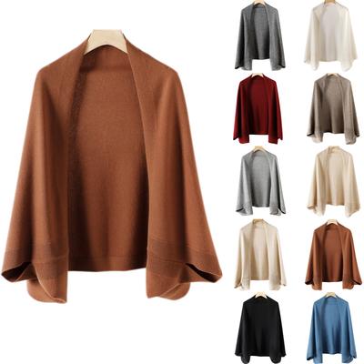 Ladies' Fashionable Cashmere Shawl Paired With Warm, Fashionable And Stylish High-end Knitted Cape -use Scarf