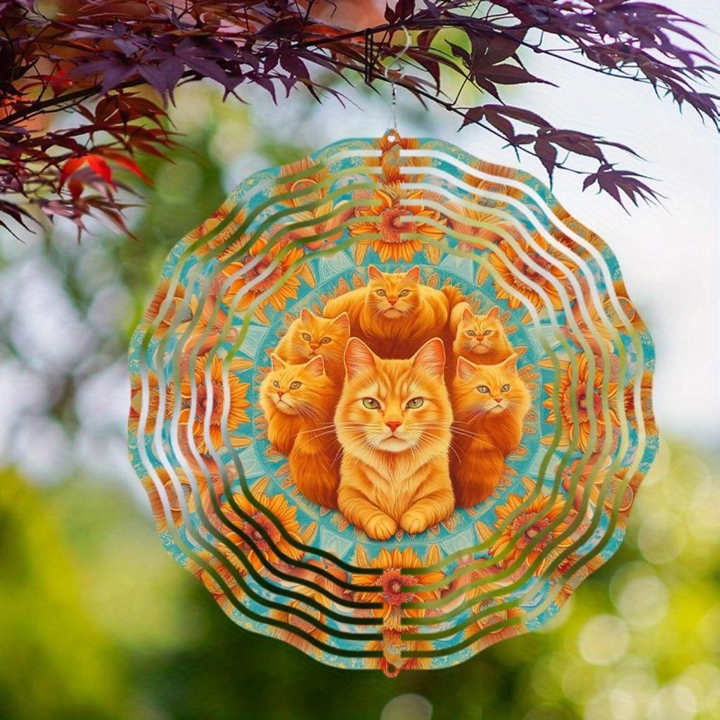 10 Inch Hanging Wind Chime with Dynamic Rotating Design 360 Degree Hook for Spring Summer Garden Decoration Enhancing Space Vitality