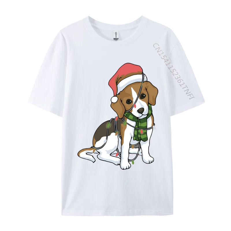 

Beagle Christmas Tree Decoration Funny Tshirt Men T Shirts Gifts Print Tshirts Casual Plus Size Tops Tee S
