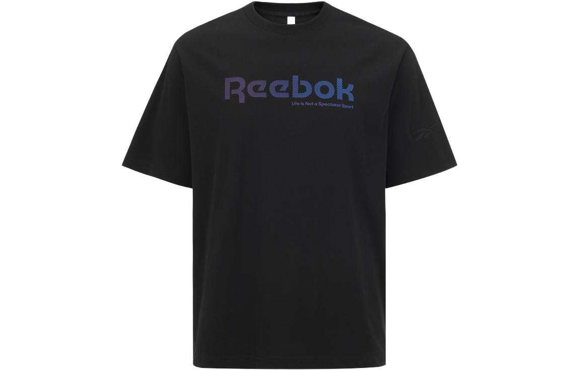 Reebok T Shirts Unisex Black Crew Neck Moderate Straight Fit 23RMS429U001 L